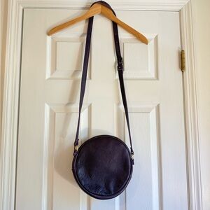 Portland Leather large round crossbody purse